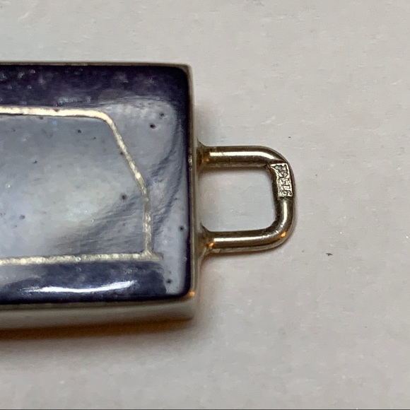 Sterling Silver Statement Bracelet with Blue Resin - Picture 7 of 10